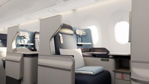 Einzelplatz mit Sichtschutz in der neuen Edelweiss A350 Business Class