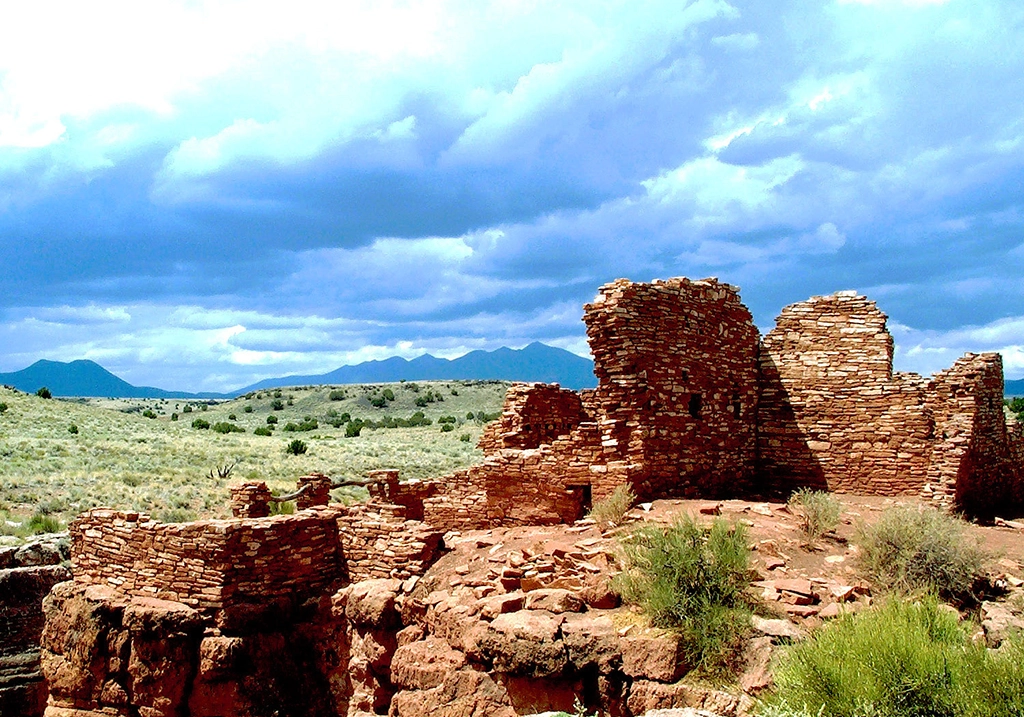 Ruinen des Wupatki Pueblo im Wupatki National Monument in Arizona.