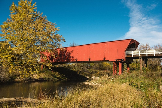 Überdachte Holzbrücke in Madison County