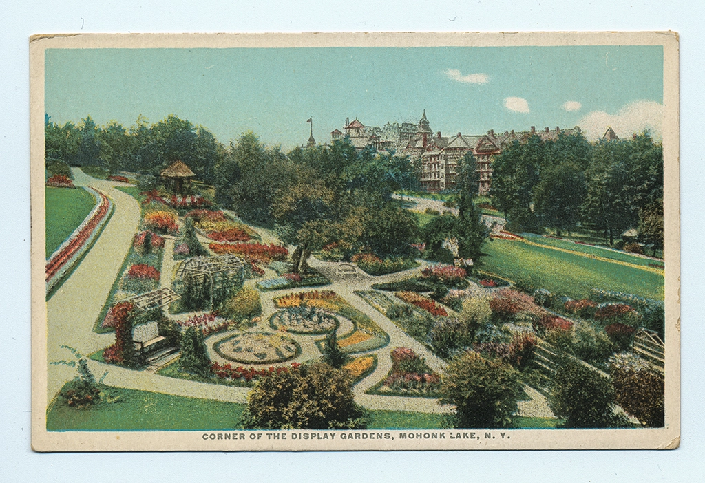Historische Postkarte der Display Gardens am Mohonk Mountain House.